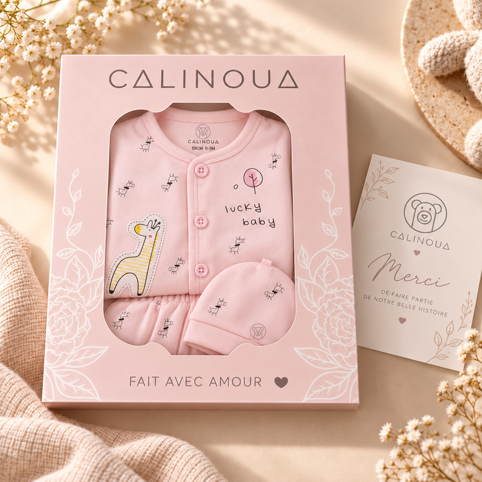 Coffret rose dans sa boîte à fenêtre